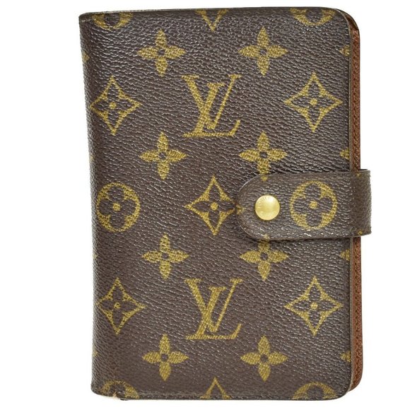 Authentic LOUIS VUITTON Porte Papier Zip Bifold Wallet Monogram Brown - Picture 1 of 15